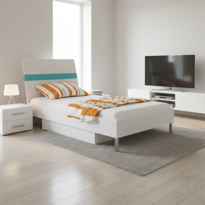 Camas Cama infantil Habitación infantil Cama Cama infantil Muebles de madera Turquesa Alto brillo Nuevo
