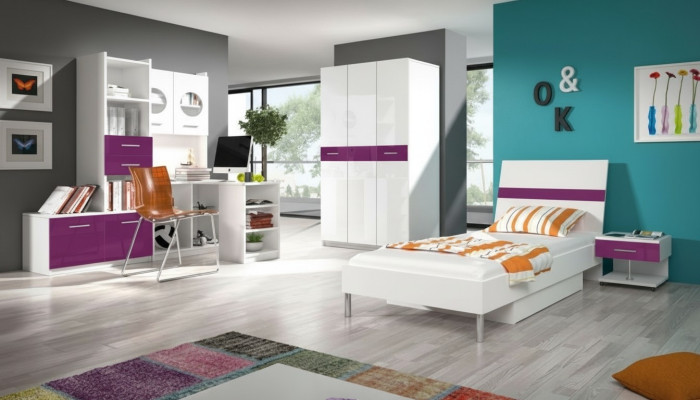 Escritorio de esquina moderno, escritorio de madera para habitación de jóvenes y niños en blanco, diseño de muebles.