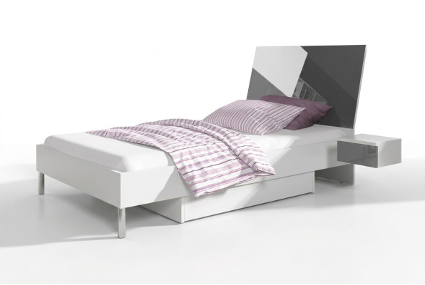 Habitación infantil Cama Dormitorio Camas Cama individual Juvenil Gris Madera