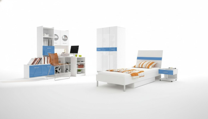 Conjunto de habitación infantil Mesa Cama Armario Cómoda Set de 5 piezas Habitación juvenil completa