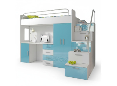 Litera litera cama cuna cama juvenil litera azul habitación infantil