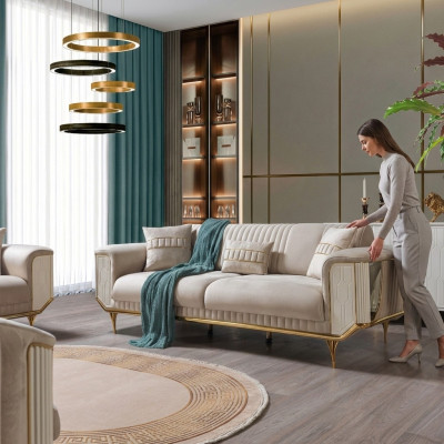 Diseñador de muebles tapizados Sofá de tres plazas Sofás de 3 plazas Textil de lujo