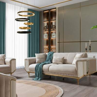 Diseñador de muebles tapizados Sofá de tres plazas Sofás de 3 plazas Textil de lujo