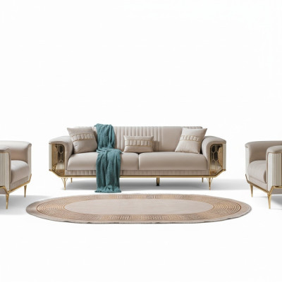 Diseñador de muebles tapizados Sofá de tres plazas Sofás de 3 plazas Textil de lujo