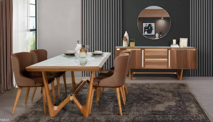 Grupo de comedor Mesa Mesas de 6 piezas Conjunto Nuevo Mesa de comedor 4 sillas Silla Conjunto de comedor