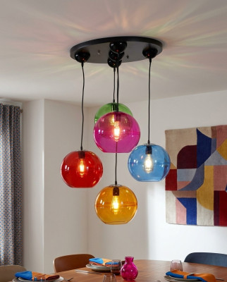 Diseño lámpara candelabro moderno lámparas de techo plata aplique colorido