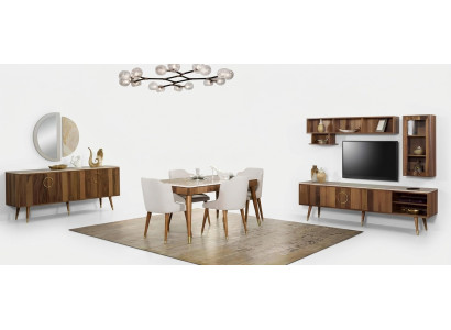Juego de comedor moderno con mesa, 6 sillas, silla, juego completo de 7 piezas para el comedor.