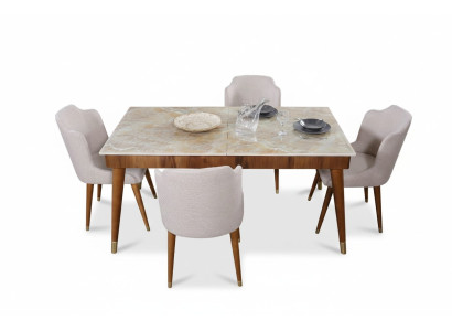 Mesa de comedor de madera, conjunto de mesa de comedor, silla, grupo nuevo, mesa 4x sillas de diseño 5 piezas