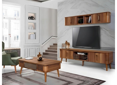 Mueble de salón moderno de madera en estilo TV, estantería, mueble de salón moderno nuevo.