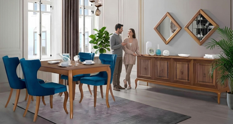 Juego completo de mesa de comedor 4 sillas Conjunto de comedor Grupo de comedor Mesa de madera Mesas de 6 piezas