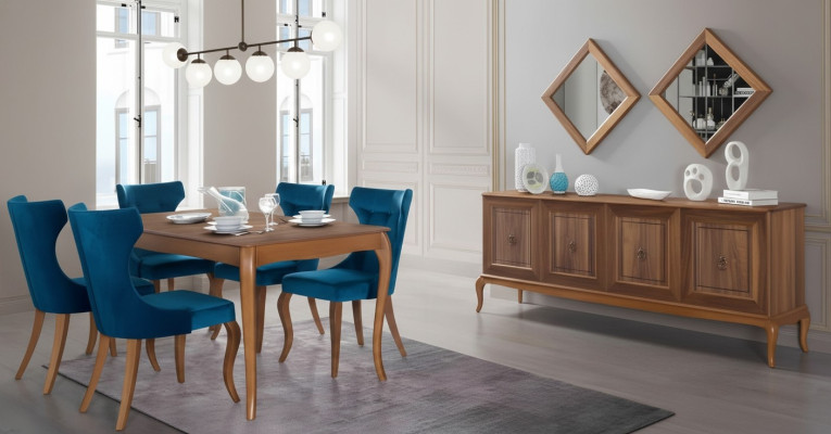 Juego completo de mesa de comedor 4 sillas Conjunto de comedor Grupo de comedor Mesa de madera Mesas de 6 piezas