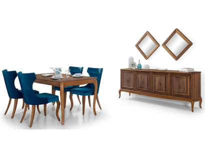 Juego completo de mesa de comedor 4 sillas Conjunto de comedor Grupo de comedor Mesa de madera Mesas de 6 piezas