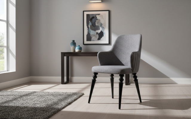 Sala de estar Comedor Silla Madera Butaca Muebles Sillón Silla Muebles de lujo Gris