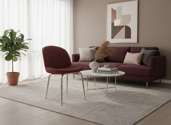 Silla de comedor con respaldo rojo dorado de metal, silla de comedor muebles de comedor sillas silla de salón nuevo