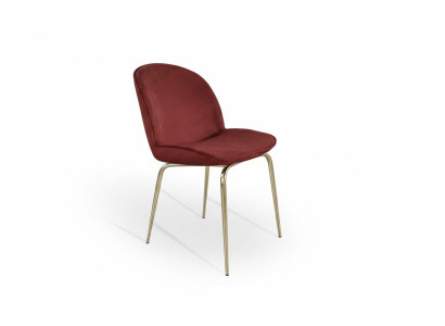 Silla de comedor con respaldo rojo dorado de metal, silla de comedor muebles de comedor sillas silla de salón nuevo
