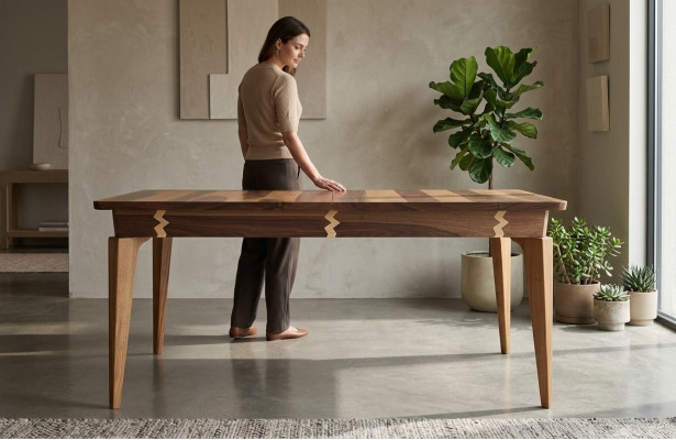 Mesas de comedor Mesas de madera Estilo italiano Muebles 160x90 Mesa de comedor de lujo nueva