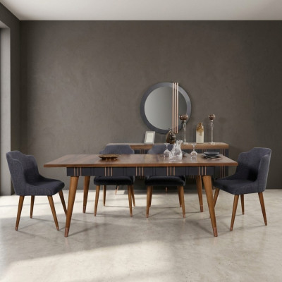 Mesa Mesa de comedor Madera Mesas Estilo Muebles de lujo italiano 160 x 90 Mesas de madera