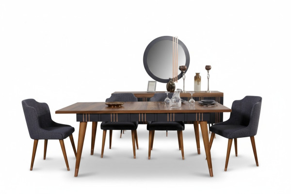 Mesa Mesa de comedor Madera Mesas Estilo Muebles de lujo italiano 160 x 90 Mesas de madera
