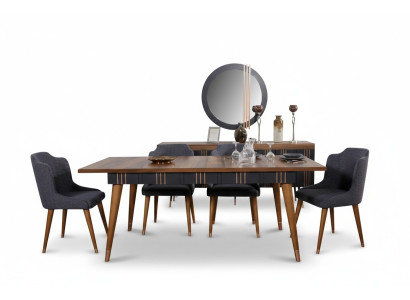 Mesa Mesa de comedor Madera Mesas Estilo Muebles de lujo italiano 160 x 90 Mesas de madera