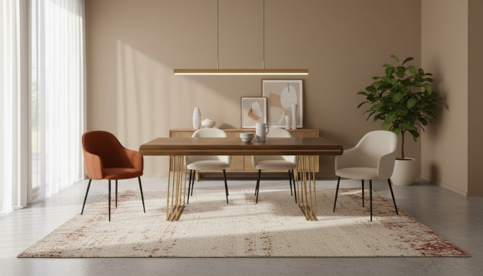 Mesa de comedor de madera en estilo italiano, mesas de comedor de lujo.