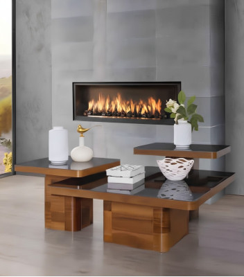 Juego de mesas de madera para sala de estar, mesa de centro, muebles de mesa, madera y vidrio, conjunto de mesas de centro.