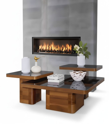 Juego de mesas de madera para sala de estar, mesa de centro, muebles de mesa, madera y vidrio, conjunto de mesas de centro.