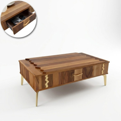 Mesa auxiliar de madera para sala de estar de diseño.