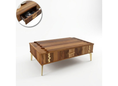 Mesa auxiliar de madera para sala de estar de diseño.