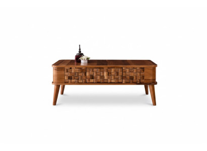 Diseño de mesa de café rectangular de madera para sala de estar, muebles modernos y de lujo.