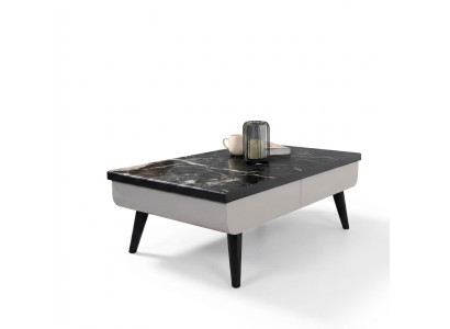 Mesa de centro auxiliar de sala de estar de madera estilo italiano gris.