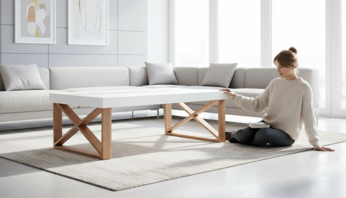 Mesa de centro mesa de café sala de estar blanco lujo mesas de centro diseño mesas de madera