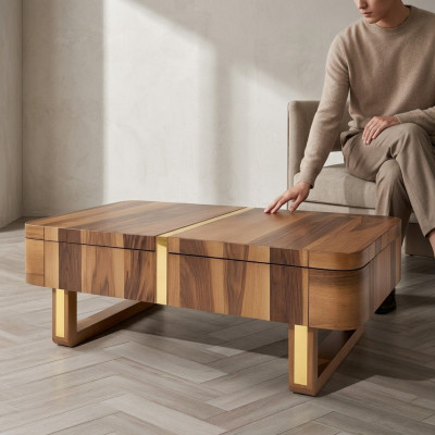 Sala de estar mesas de madera estilo de lujo mesita mesa de café mesa auxiliar