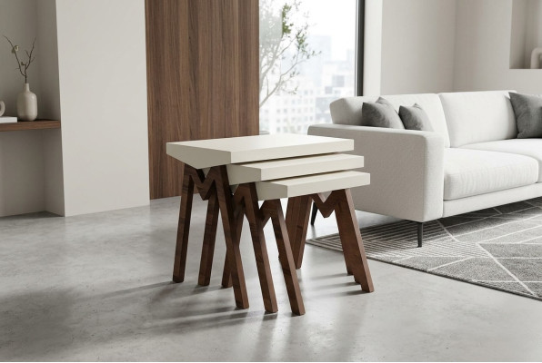 Soporte para flores Mesas auxiliares Mesas de madera Set Mesa auxiliar Mesa Mesa de centro 3 piezas.