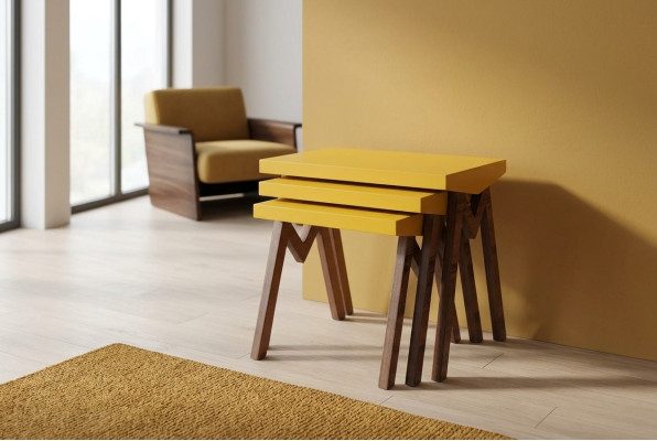 Mesa de café Mesa auxiliar Mesas Mesa de salón Mesas de madera Juego de 3 piezas.