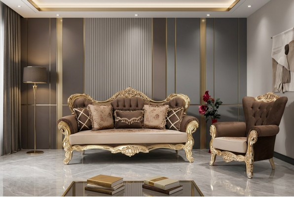 Conjunto clásico de sofá Sofá Muebles de sala de estar 3+1 Sofá de asientos