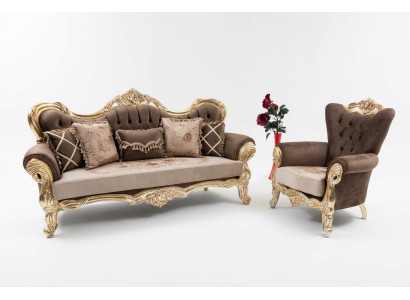 Conjunto clásico de sofá Sofá Muebles de sala de estar 3+1 Sofá de asientos