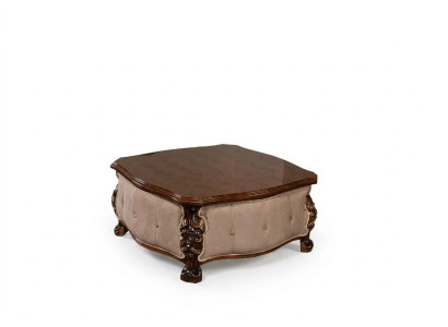Mesa de centro de madera, mesas clásicas de salón, muebles marrones, cuadrados.