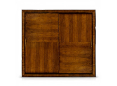 Armario de ropa de madera de color marrón, mueble de diseño de lujo con puertas correderas, nuevo.