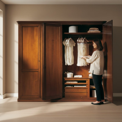 Armario de granjero - Muebles italianos de madera maciza - Armarios de dormitorio estilo rural.