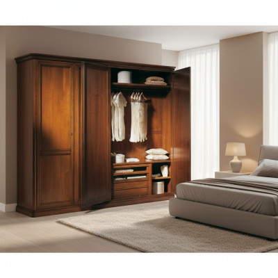 Armario de granjero - Muebles italianos de madera maciza - Armarios de dormitorio estilo rural.