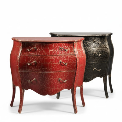 Mueble italiano Rojo Cómoda con cajones Aparador Cómodas Madera Nueva