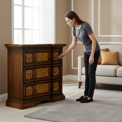 Muebles italianos marrones cómoda clásica de madera armarios muebles consolas