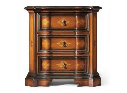 Mesa auxiliar clásica de noche en diseño marrón, cómoda de noche, mesita de noche, muebles.