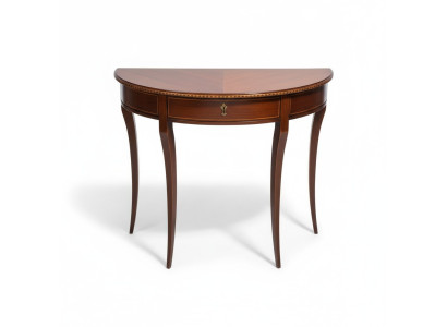 media mesa de madera consola semi redonda tabla telefonica pasillo mesas auxiliares de madera maciza