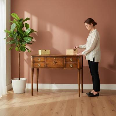 Muebles Estilo Barroco Diseño Madera Mobiliario Italiano Mesa Consola Marrón Aparador