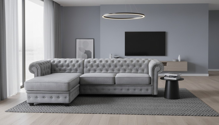 Sofá de esquina Chesterfield Sofá Sofá Muebles Sofás Sofás Esquineros