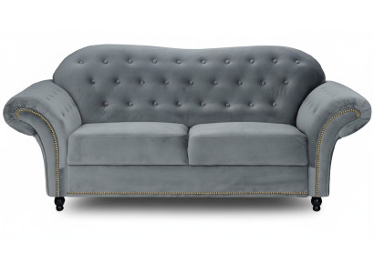 Sofá Chesterfield gris de dos plazas, tapicería, muebles, tela, sofás, textil.