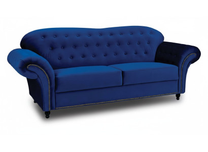 Sofá de tres plazas tela Azul Sofá Acolchado Muebles Decoración Sofás Sofás