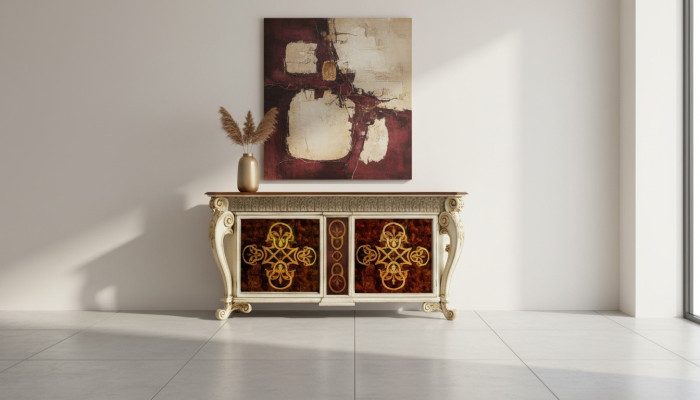Aparador Macizo Armario Estante Madera Cómoda Armarios Muebles de lujo de Italia