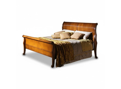 Cama Marrón Dormitorio Muebles de madera Diseño textil Hotel Camas Estilo art déco Nuevo